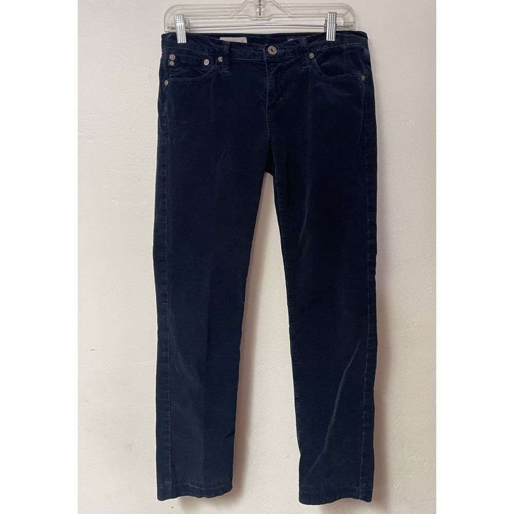 AG Adriano Goldschmied Womens 28R Stevie Corduroy Slim Straight Leg Pants Blue